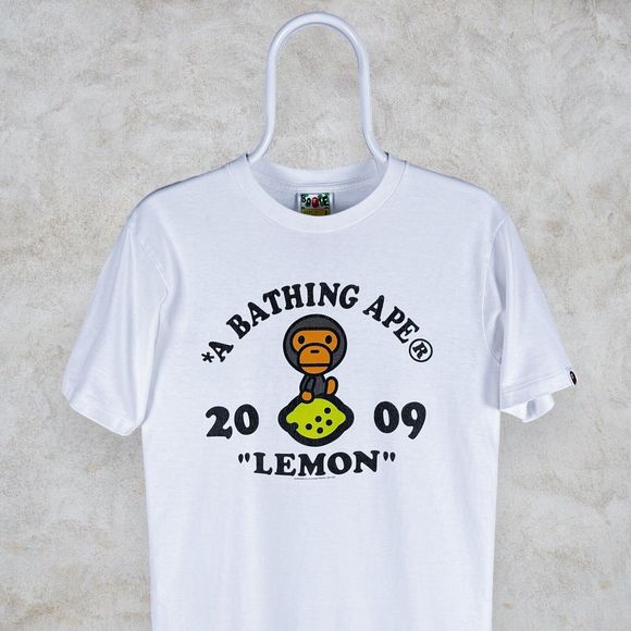 A Bathing Ape Bape T Shirt White 2009 Lemon Baby Milo Single Stitch Mens Small - Picture 2 of 7